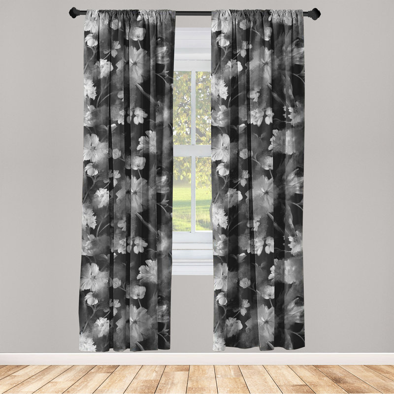 Bayon Semi Sheer Curtain Pair, 28" W x 63" L