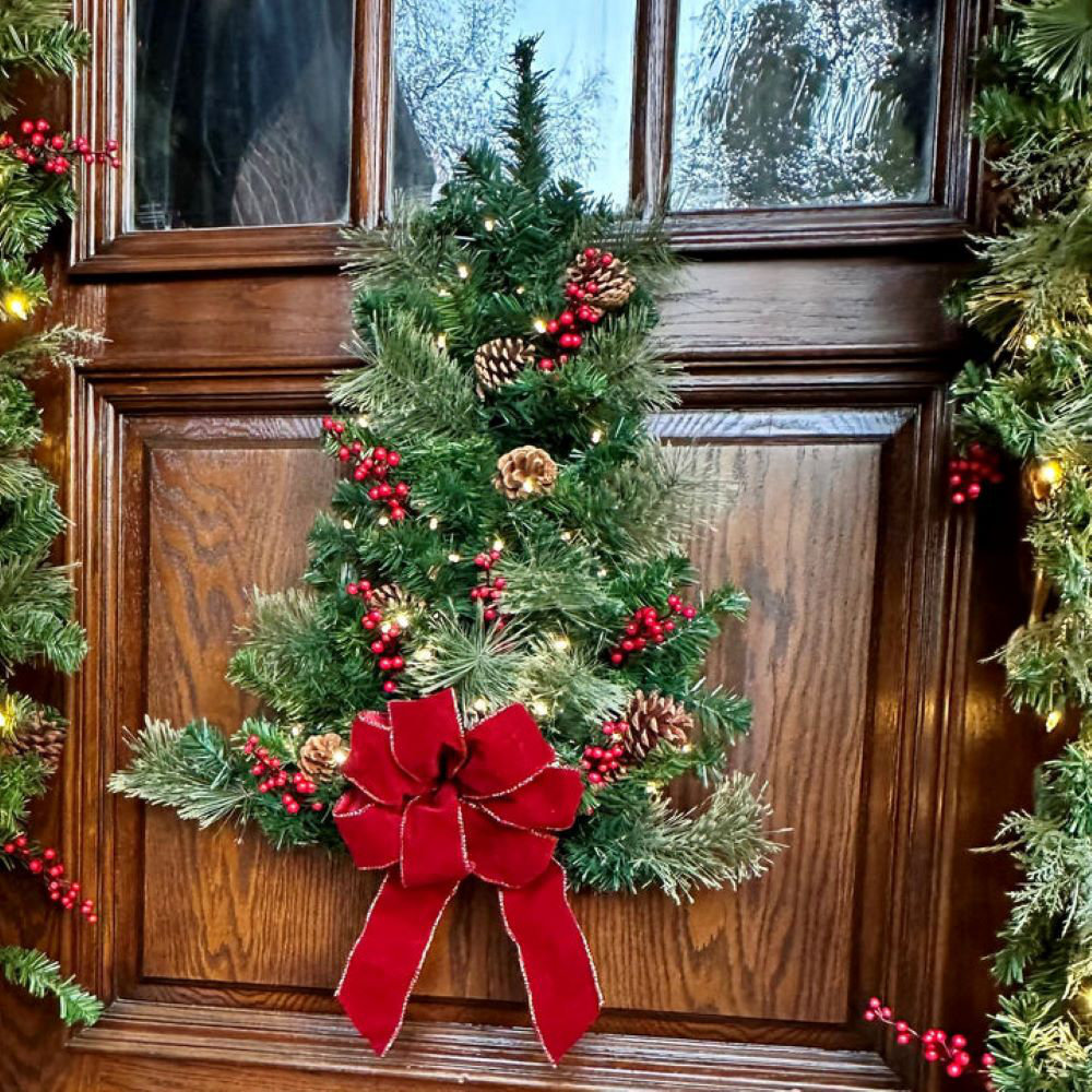 Pre-Lit Wall Tree with Timer
