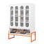 Armoire à chaussures autoportante moderne à deux portes en métal avec structure à double épreuve de 15 cm et porte à ouverture minimaliste, 3 4 tablettes, circulation d'air-1012546597