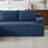 Multifunctional Blue Corduroy Sofas, Comfortable Modular Design For Home