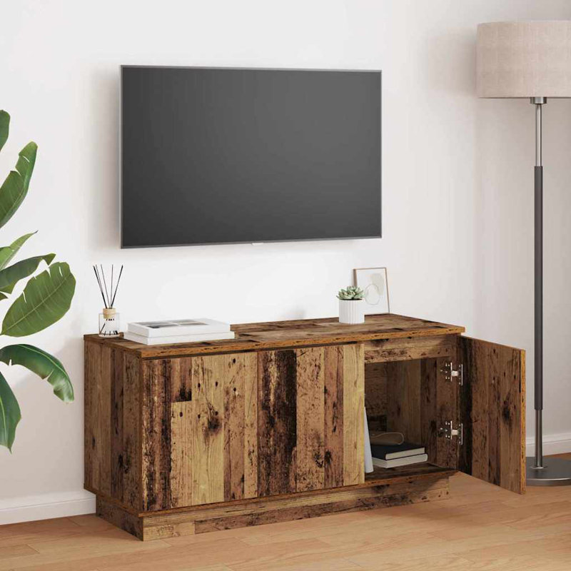 TV Cabinet With LED 100 X 38 X 49 Cm, Old Wood