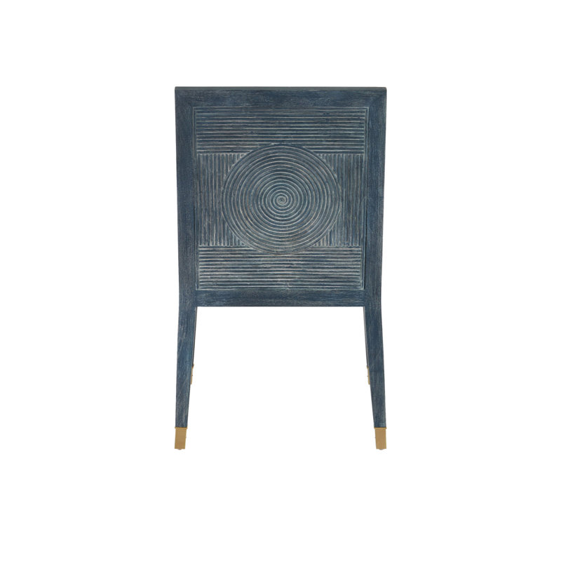 Santos Vintage Side Chair, Barrett Dusk, Gray Polyester Blend, Vintage Navy