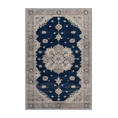 Machine Washable Overdyed Grey Area Rug