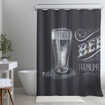 Shower Curtain GA13 – Polyester Shower Curtain, Dye Sublimation Print, 71" W × 74" L
