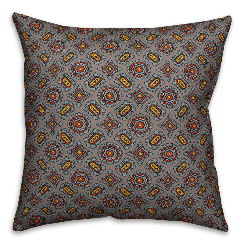 Mandala  Square Throw Pillow, Red, Indoor, 16" x 16"