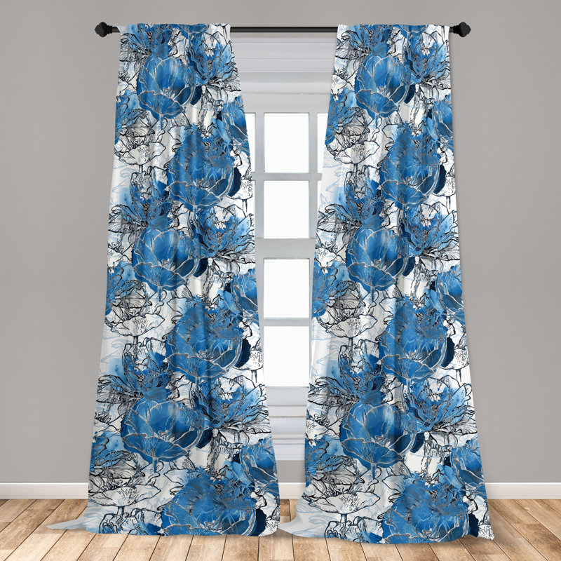 Wilnesha Semi Sheer Curtain Pair, 56" W x 63" H