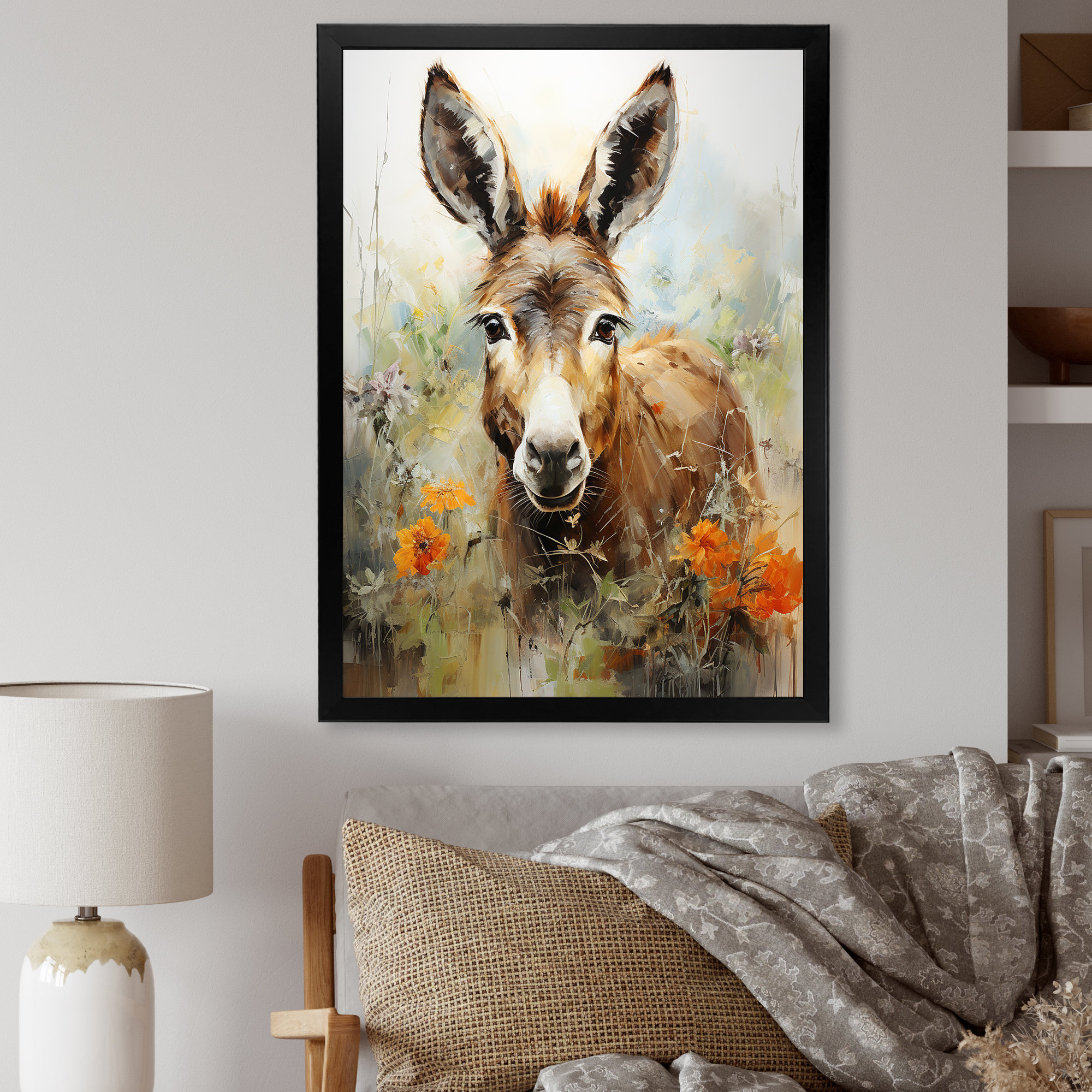 august-grove-donkey-flower-meadow-donkey-wall-art-wayfair