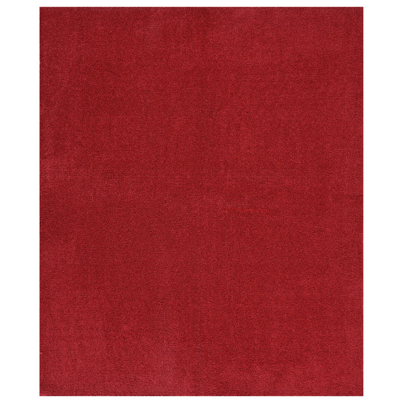 Monarrez Nylon Bath Rug with Non-Slip Backing, Single- 72" L x 48" W, Red