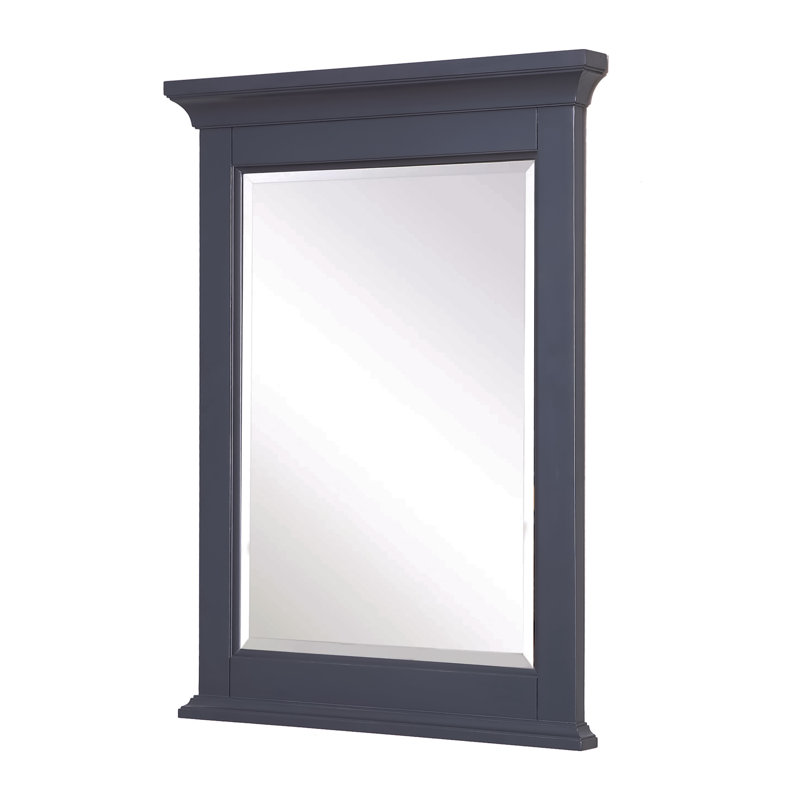 Bernardsville Wood Flat Wall Mirror, Charcoal Gray