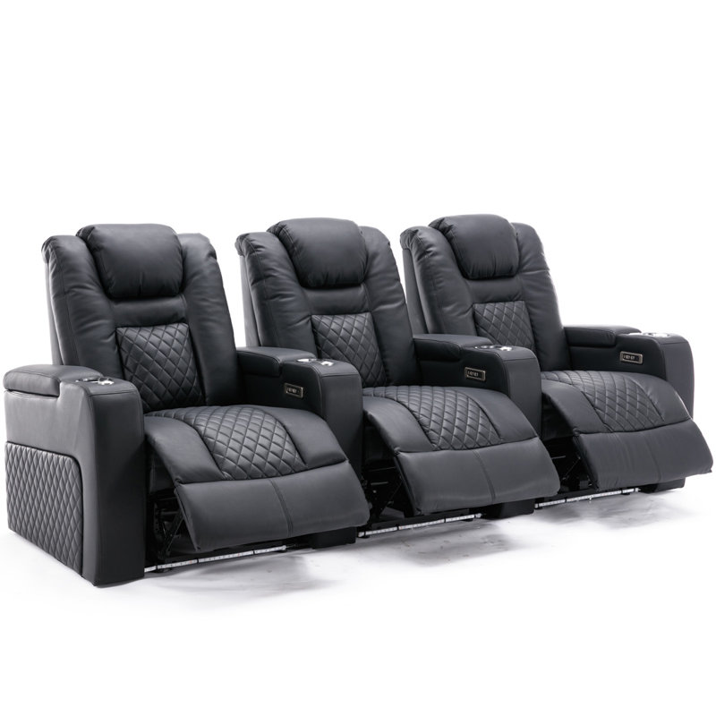 Broadway 3 Seater Electric Recliner Cinema Sofa, Black