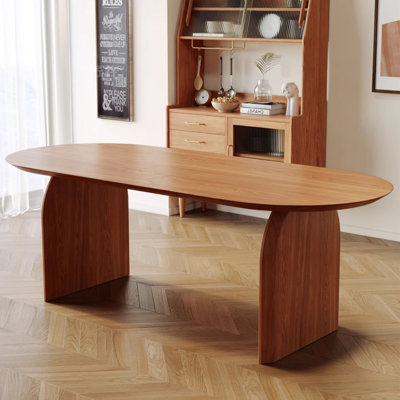 Table de salle à manger ovale brune