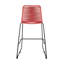 Ensemble de 4 tabourets de bar empilables en métal et corde rouge brique Nolle - ensemble de 4-933873673-933873674