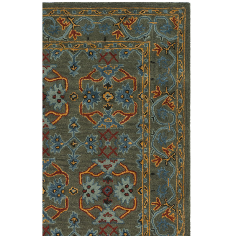 Tapis oriental en laine touffeté à la main Wahcheechee, Carré 6 pi