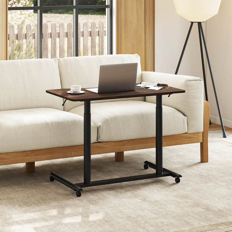 Bureau debout à hauteur ajustable Jamelia, Brun / noir