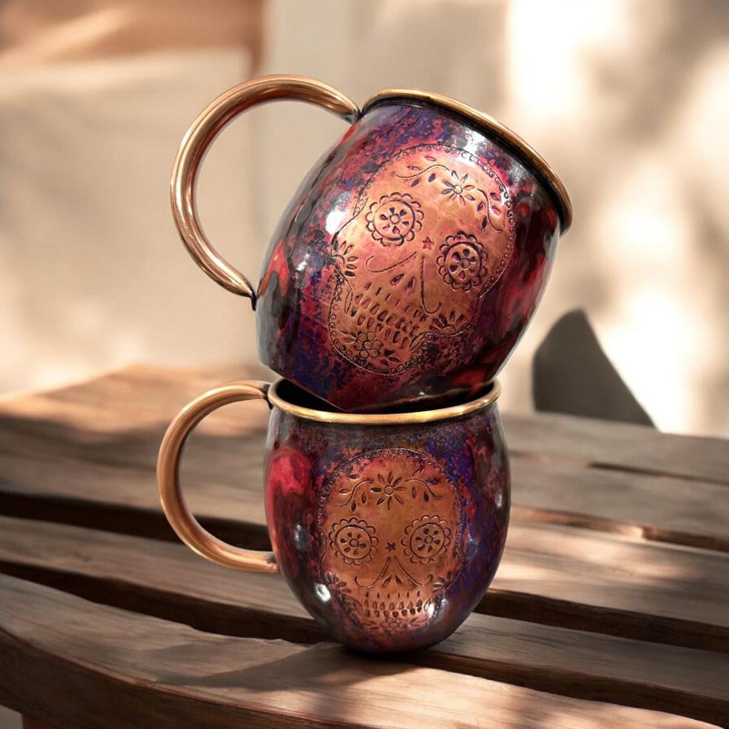 Composite Handmade Copper Drinking Glass Set