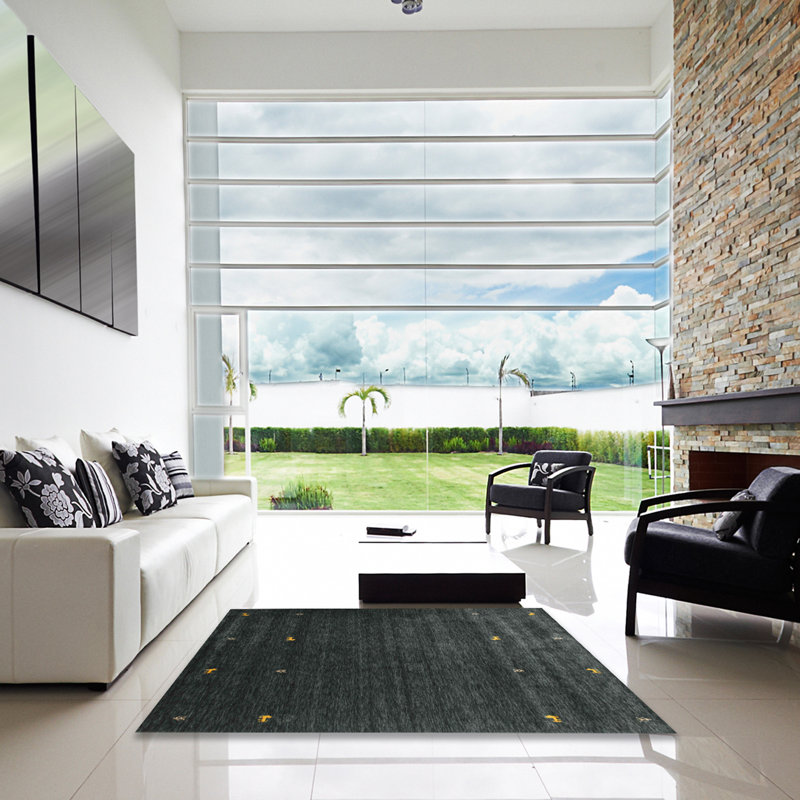 Tapis gris anthracite Bohao, Carré 5 pi