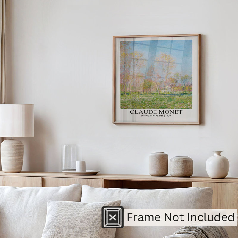 «Landscape and Nature Claude Monet Spring in Giverny», reproduction d'art classique sans cadre, H 16 po x l 16 po