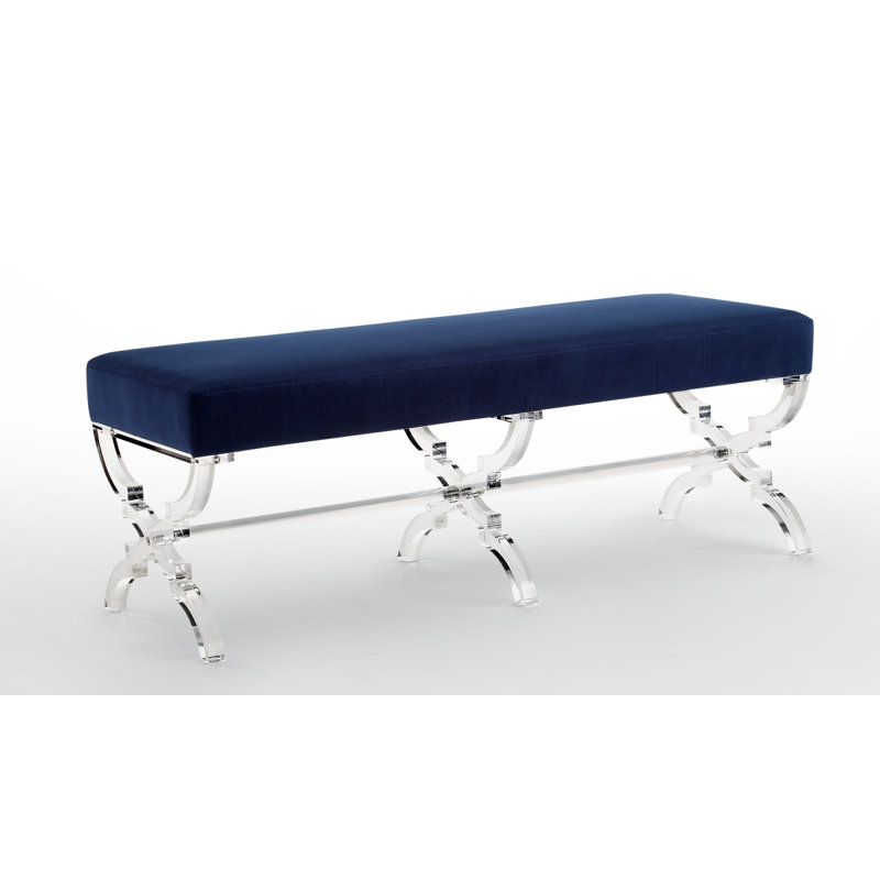 Banc en velours Giselle, Bleu marine