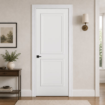 Dalle de porte intérieure 30 po x 80 po à 2 panneaux plats et 2 marches