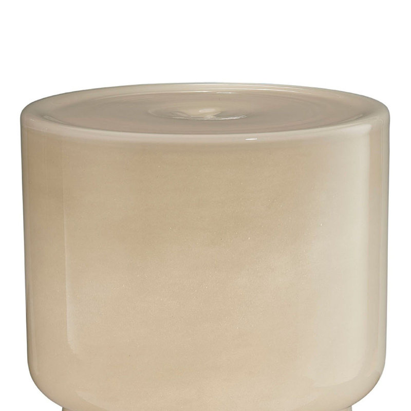 Tabouret de table de jardin Hery, sablier, verre sodo-lime bleu brillant, Ivoire ivoire