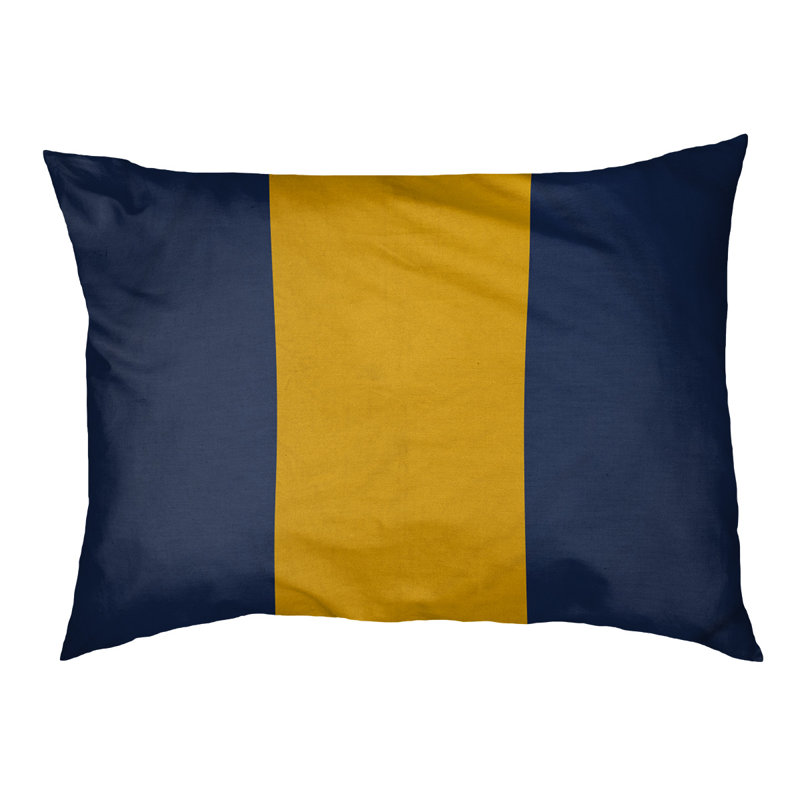 Coussin Washington, Moyen (l 28 po x P 18 po x H 9,5 po), Bleu marine / doré / doré