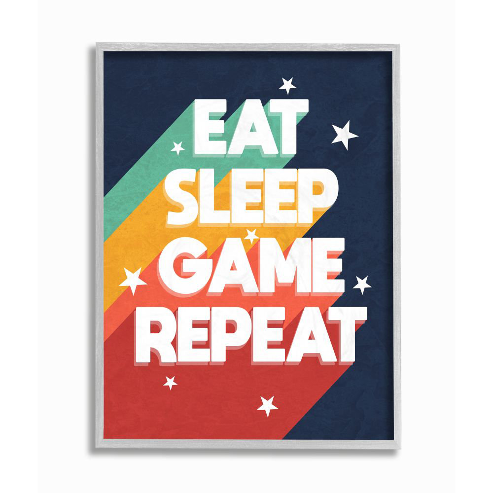 " Eat Sleep Game Repeat Pop Video Game Phrase " by Daphne Polselli Isabelle & Max™ 