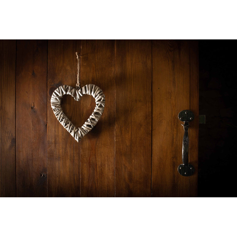Halesowen Wicker Heart Shaped Hanging Sculpture, 20cm H x 20cm W x 1cm D