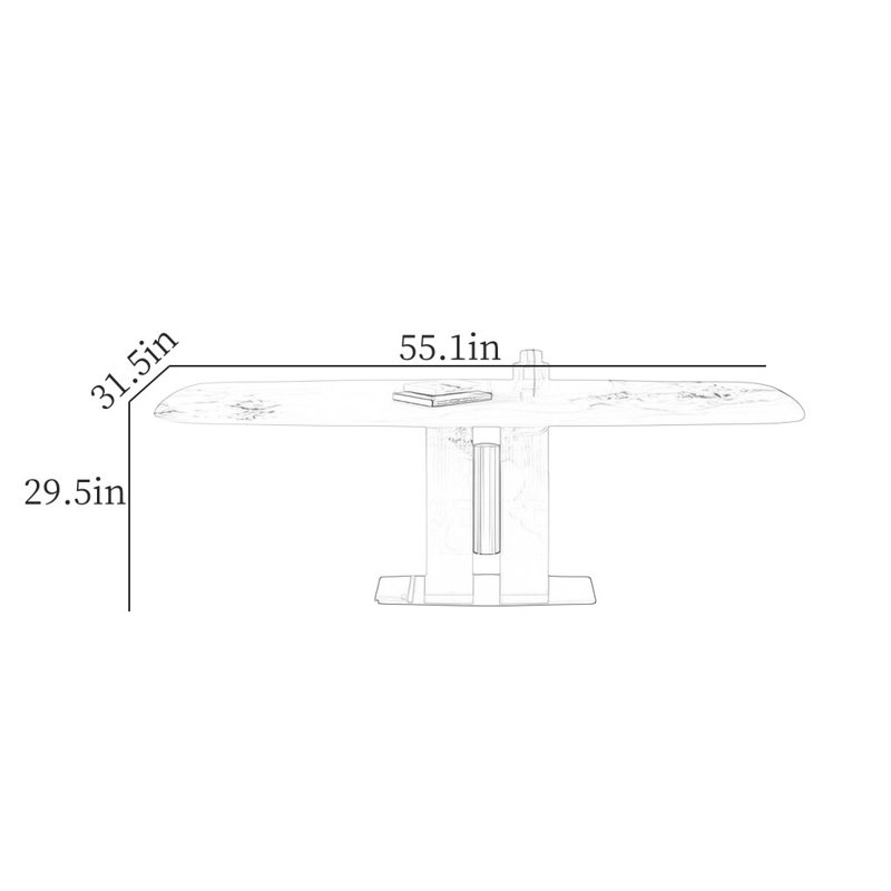 Table de salle à manger moderne Modern, H 29,5 po x L 55,1 po x l 31,5 po