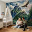 Papier peint paysage de montagne aquarelle cascade murale-335958049-335958051
