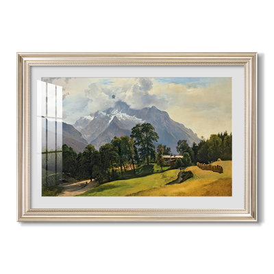 Mountains in Berchtesgaden-Friedrich Gauermann-Custom Framed Canvas