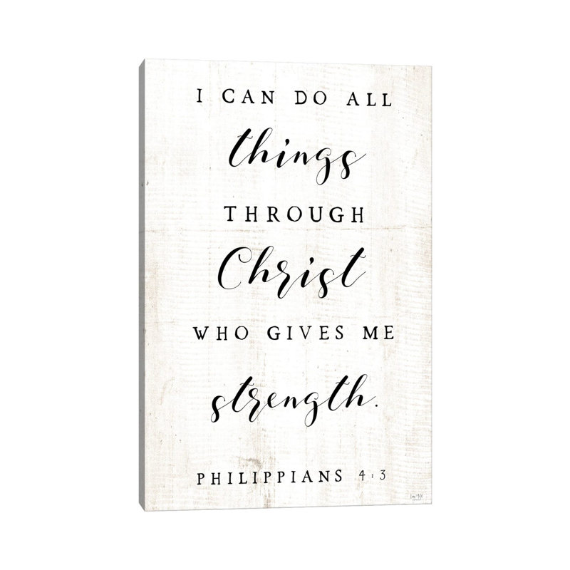 I Can Do All Things by Lux + Me Designs - Wrapped Canvas Typography, 20.32 cm H x 30.48 cm W