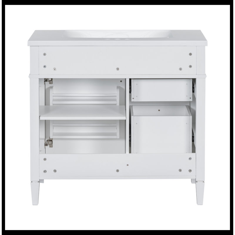 Mosinak 36.00'' Single Bathroom Vanity with Top, White