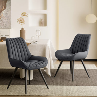 Modern Dining Chairs, 21.6"L*18.5"W*32.8"H, Tech Fabric Upholstery with Stylish Design, Sofa-Level Cushioning, Pet-Friendly, Durable Scratch Resistant, for Kitchen, Dining Room or Home Office