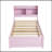 Twin Bed With Trundle,Bookcase,Pink