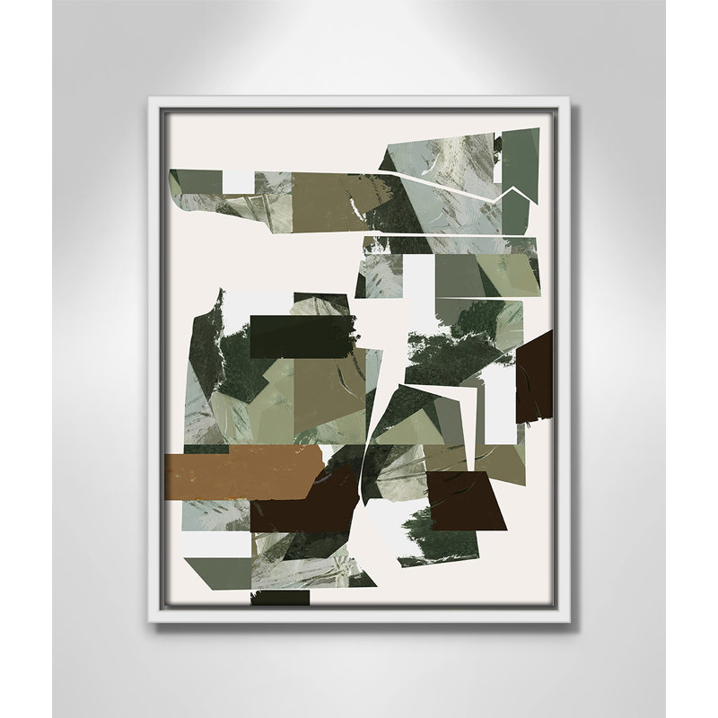 «Green Endeavour I Print» par Cartissi, 12.5'' W x 15.5'' H, Framed Canvas, Flotteur blanc