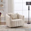 Fauteuil club en tonneau pivotant 31,1 po avec base en bois massif - taupe