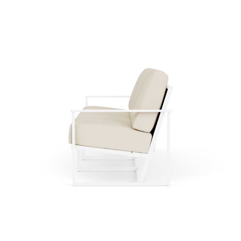 Summit Outdoor 3 - Seat Patio Sofa, Fawn, Sailcloth Sailor, White