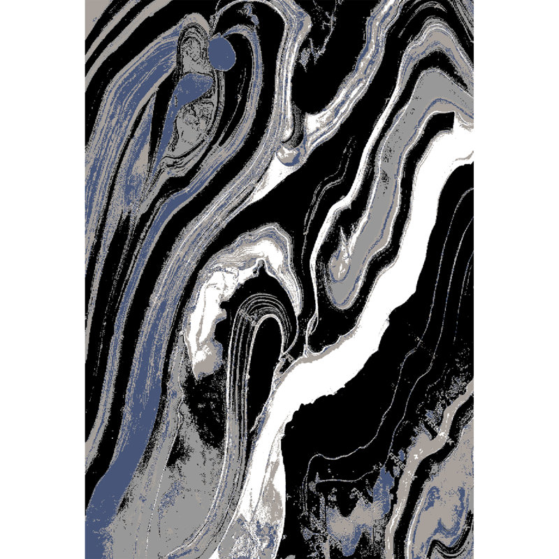 Galaxy Series Abrstract Black/Gray/Ivory/Beige Area Rug, Rectangle 7'9" x 10'2"
