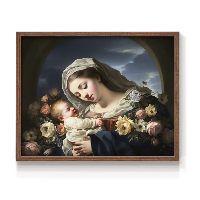 Religious Series-V -Framed Print - Restickable, 22" H x 28" W, Walnut