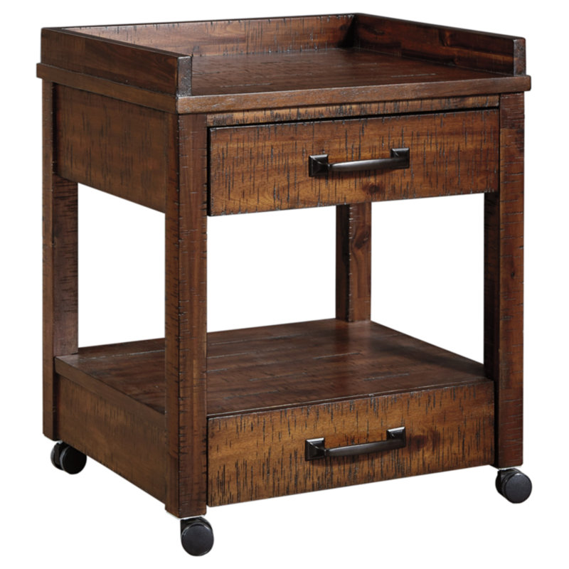 Conch Tray Top 2 - Drawer End Table and Built-In Outlets