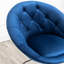 Chaise pivotante avec velours bleu, base hydraulique, structure en métal chromé, rotation à 360 degrés, dossier en velours doux, métal, rotation, l 27,46 po x P 24 à 32,25-580207062