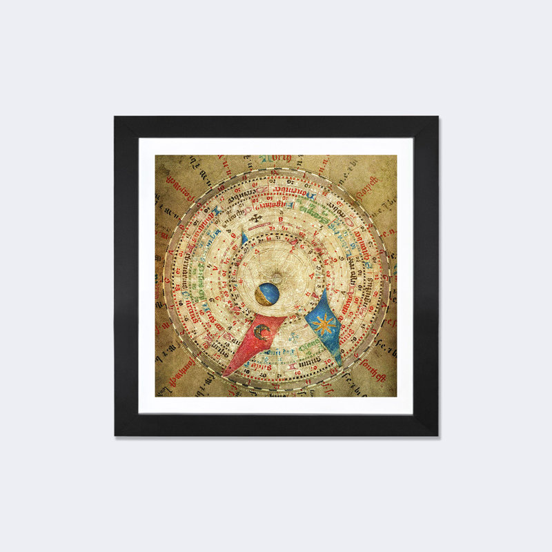 « alchemist compass », impression carrée encadrée, Toile blanche encadrée, H 18 po x l 18 po x 1,5 po