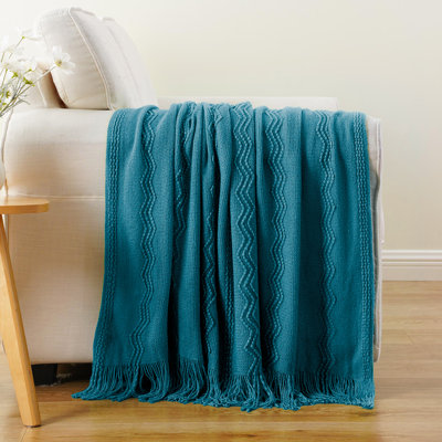 Throw Blanket For Couch, Solid Throw Blanket For Home Decor, Knit Throw Blankets For Bed, 50"X60"