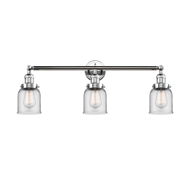 Éclairage pour salle de bain à 3 lumières à intensité variable Dominica, Chrome poli, Transparent, LED