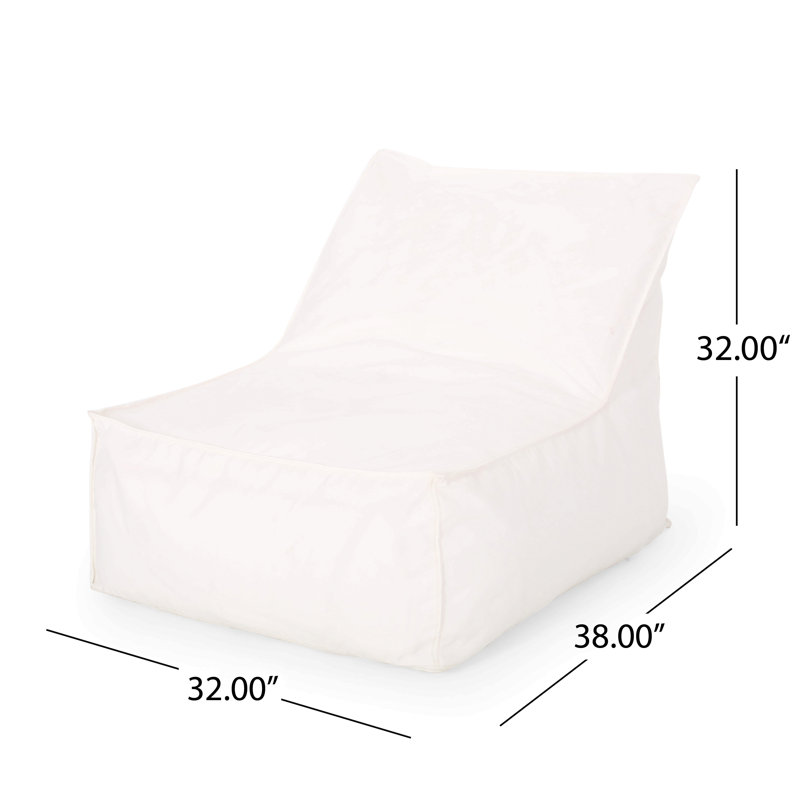 3 pi Fauteuil à billes en tissu résistant à l'eau, Tissu blanc
