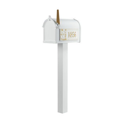 Package: Premium Mailbox Frank Lloyd Wright Coonley Package #2 (Capitol Mailbox, Standard Post, Personalized Coonley Side Plaques)