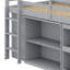 Lit mezzanine multifonctionnel avec tiroir, tablette, bureau de tirage et échelle-1250320598