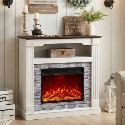 40" Fireplace Freestanding Electric Fireplace with Mantel