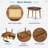Classic Wood Makeup Vanity Set With Flip-top Mirror And Stool, Three Drawers, Woven Rattan Design And Metal Handles 