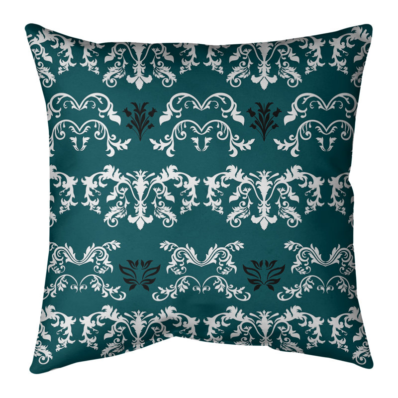 Housse de coussin Philadelphia Football Baroque, 20 po X 20 po, Vert foncé / blanc / noir, Polyester filé